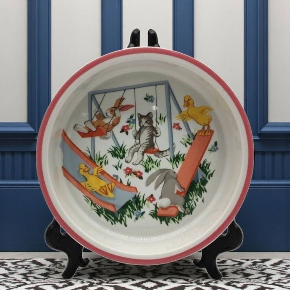 Tiffany Playground 6" Child Bowl Vintage 1992 Tiffany & Co. Whimsical Animals